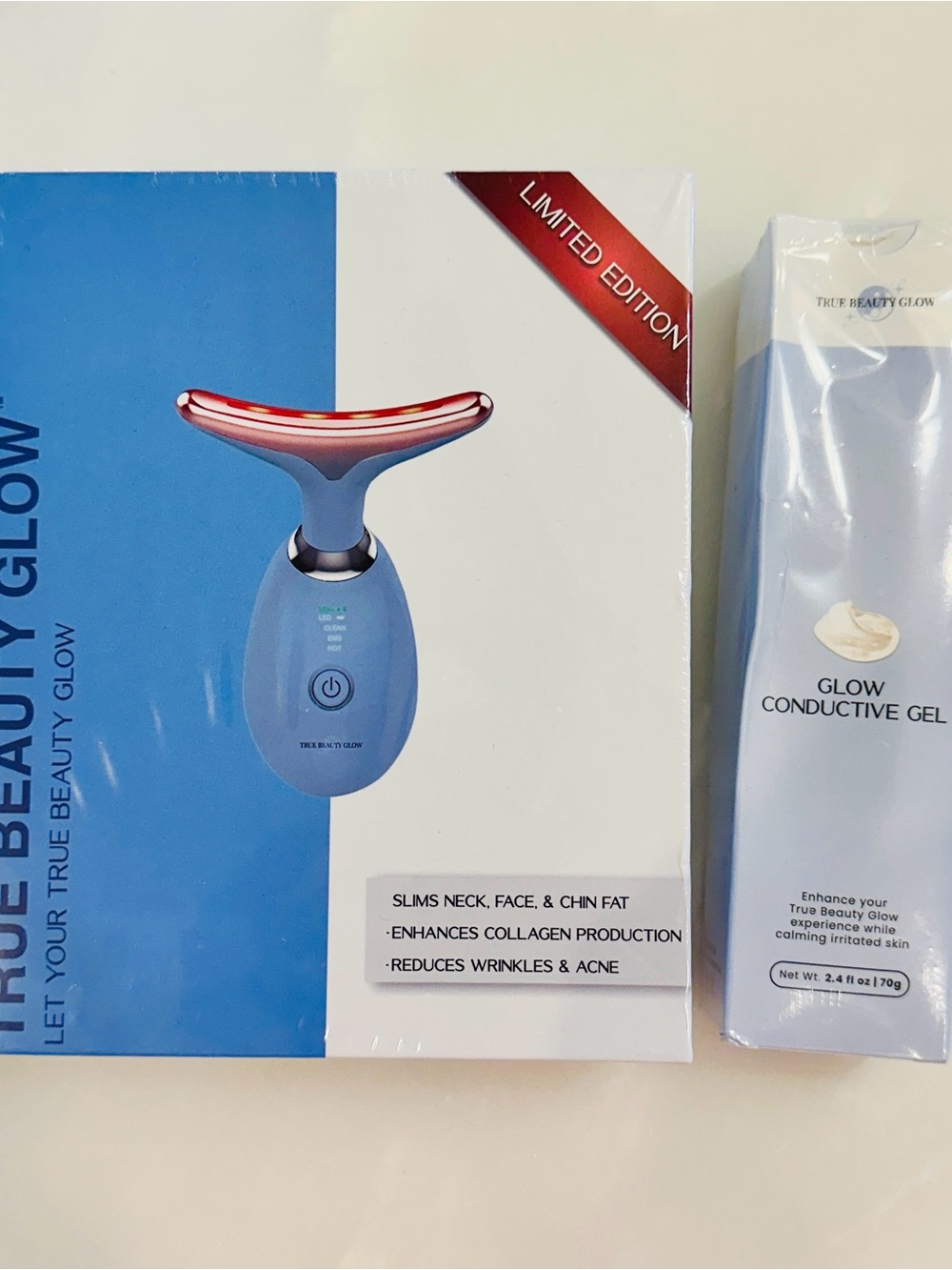 Limited Edition Facial & Neck Slimming Device with Glow Conductive Gel